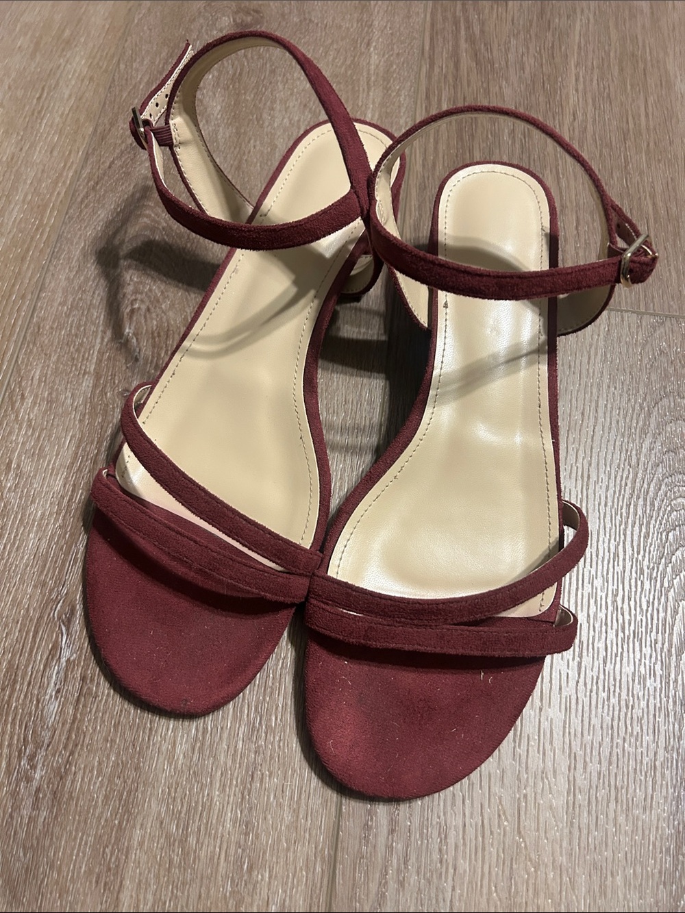 Women's Strappy Ankle Strap Sandals - Burgundy